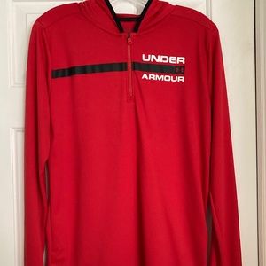 Under Armour Athletic Zip Anti Odor Hooded Light Shirt.
